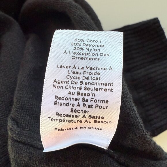 Talbots Petites black long sleeve pullover stretchy Christmas sweater size SP - Picture 8 of 8